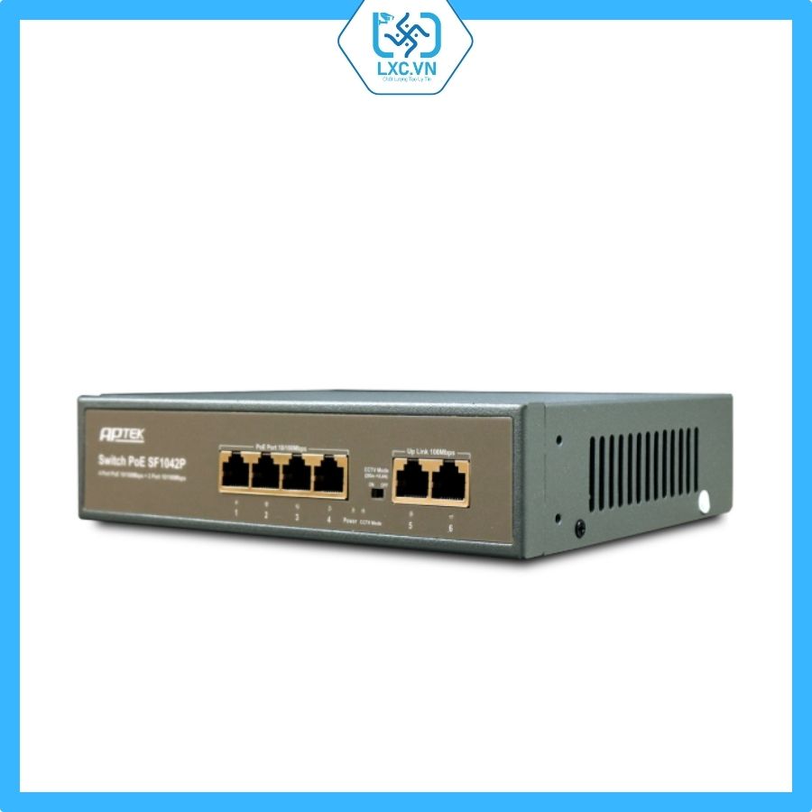 Switch 4 port PoE APTEK SF1042P | Chính hãng